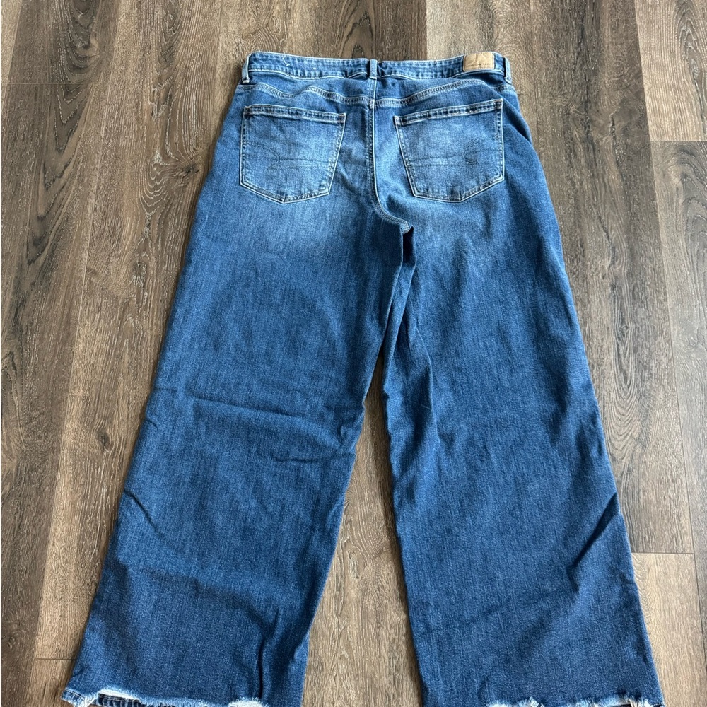 American Eagle Outfitters Flare Wide-Leg Denim Jeans, women’s size 14 - Picture 5 of 10